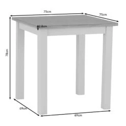 Rutland Blue Painted Oak Square Fixed Top Dining Table -Furniture Sale Shop ra sft dims blueupdated 1