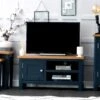 Rutland Blue Painted Oak TV Unit -Furniture Sale Shop ra stv blue