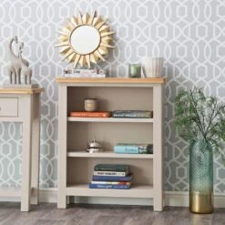 Rutland Painted Oak Small Wide Bookcase