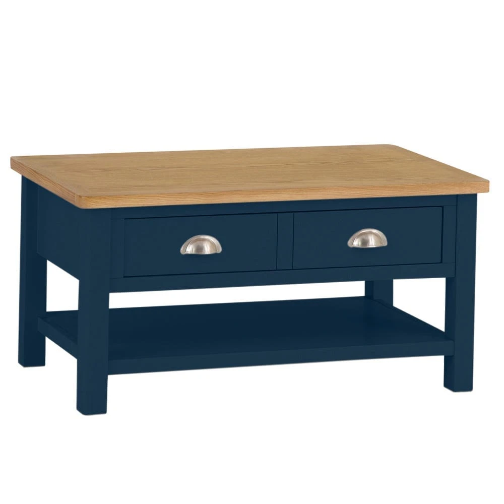 Rutland Blue Painted Oak Large Coffee Table 4 Rutland Blue Painted Oak Large Coffee Table - Image 2
