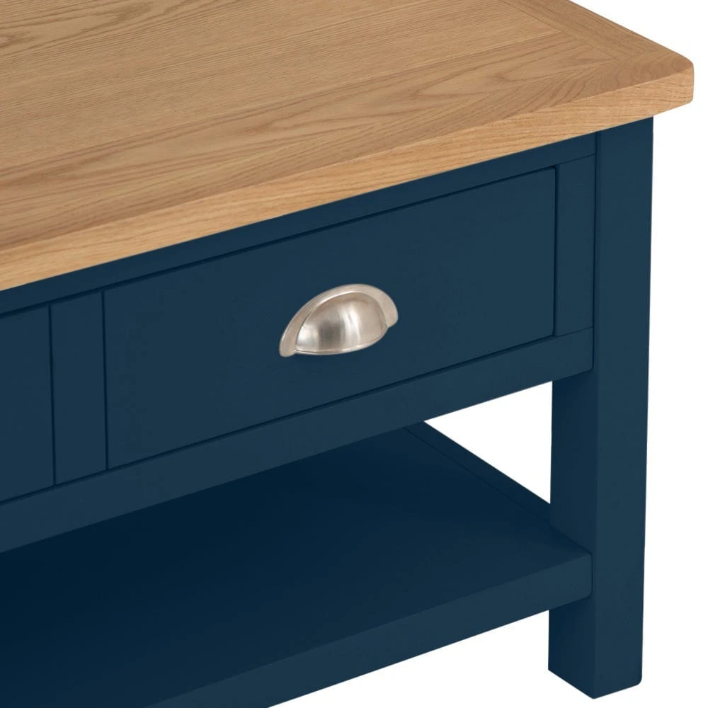 Rutland Blue Painted Oak Large Coffee Table 9 Rutland Blue Painted Oak Large Coffee Table - Image 7