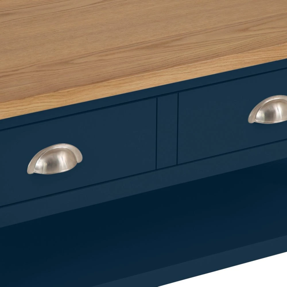 Rutland Blue Painted Oak Large Coffee Table 8 Rutland Blue Painted Oak Large Coffee Table - Image 6