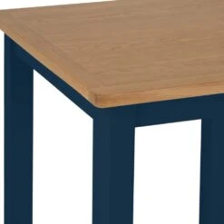 Rutland Blue Painted Oak Square Fixed Top Dining Table -Furniture Sale Shop rab sft b 5