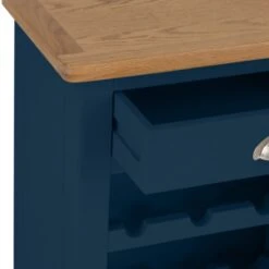 Rutland Blue Painted Oak Wine Cabinet -Furniture Sale Shop rab wc b 3