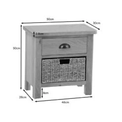 Rutland Oak 1 Drawer 1 Wicker Basket Cabinet -Furniture Sale Shop rao c11 dimensions
