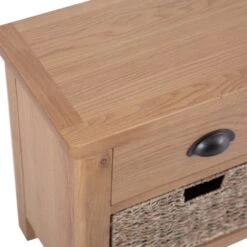 Rutland Oak 1 Drawer 1 Wicker Basket Cabinet -Furniture Sale Shop rao c11 6