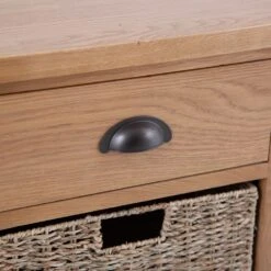 Rutland Oak 1 Drawer 1 Wicker Basket Cabinet -Furniture Sale Shop rao c11 7
