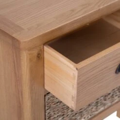Rutland Oak 1 Drawer 1 Wicker Basket Cabinet -Furniture Sale Shop rao c11 8