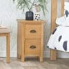 Rutland Oak 2 Drawer Slim Bedside Table -Furniture Sale Shop rao sbsc 1
