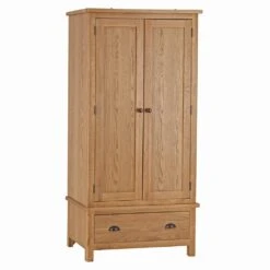 Rutland Oak 2 Door Wardrobe With Drawer