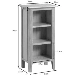Bergen Oak Small Narrow Bookcase -Furniture Sale Shop snb