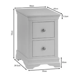 Florence White Painted Bedside Table 21 Florence White Painted Bedside Table -Furniture Sale Shop sw bsc dims 1