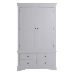 Florence Grey Painted 2 Door Wardrobe With Drawers -Furniture Sale Shop sw gwr grey 10