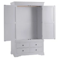 Florence Grey Painted 2 Door Wardrobe With Drawers -Furniture Sale Shop sw gwr grey 2