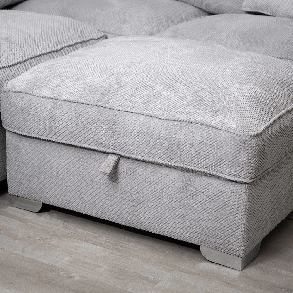 Fantasia Symphony Silver Left Hand Corner Sofa With Footstool 10 Fantasia Symphony Silver Left Hand Corner Sofa With Footstool - Image 8