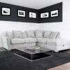 Fantasia Symphony Silver Left Hand Corner Sofa With Footstool