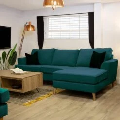 Stockholm Corner Sofa Teal Fabric