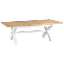 Suffolk White Painted Oak 1.8m Cross Extending Dining Table