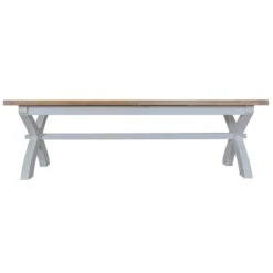 Suffolk Grey Painted Oak 2.5m Cross Extending Dining Table -Furniture Sale Shop tt 25et g 1
