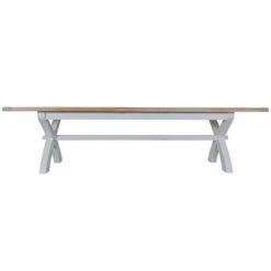 Suffolk Grey Painted Oak 2.5m Cross Extending Dining Table -Furniture Sale Shop tt 25et g 4