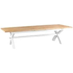 Suffolk White Painted Oak 2.5m Cross Extending Dining Table
