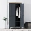 Suffolk Midnight Grey Painted Oak Double Wardrobe -Furniture Sale Shop tt fhr ch