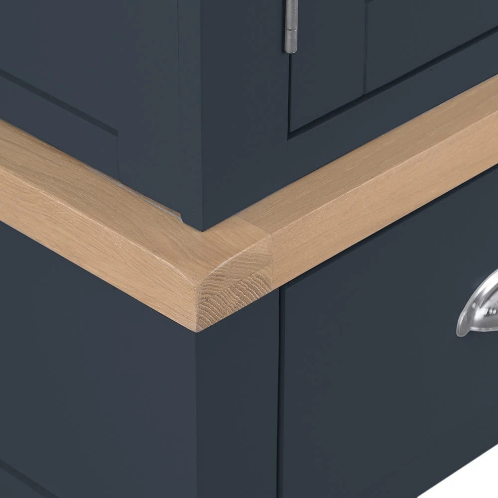 Suffolk Midnight Grey Painted Oak 2 Door Wardrobe With Drawer 8 Suffolk Midnight Grey Painted Oak 2 Door Wardrobe With Drawer - Image 6