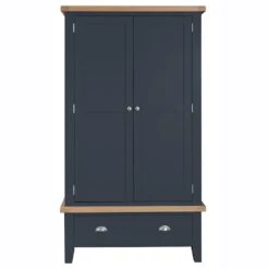 Suffolk Midnight Grey Painted Oak 2 Door Wardrobe With Drawer 19 Suffolk Midnight Grey Painted Oak 2 Door Wardrobe With Drawer -Furniture Sale Shop tt l2dr ch 9