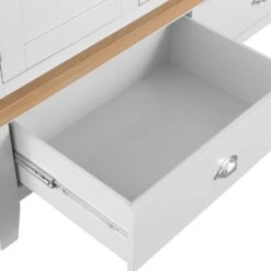 Suffolk White Painted Oak 3 Door Wardrobe With Mirror -Furniture Sale Shop tt l3dr w 10