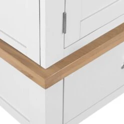 Suffolk White Painted Oak 3 Door Wardrobe With Mirror -Furniture Sale Shop tt l3dr w 8