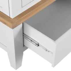 Suffolk White Painted Oak 3 Door Wardrobe With Mirror -Furniture Sale Shop tt l3dr w 9