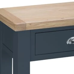 Suffolk Midnight Grey Painted Oak Large Console Table With Wicker Baskets -Furniture Sale Shop tt lcon ch 5