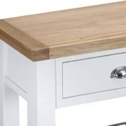 Suffolk White Painted Oak Large Console Table With Wicker Baskets 9 Suffolk White Painted Oak Large Console Table With Wicker Baskets -Furniture Sale Shop tt lcon wh 1