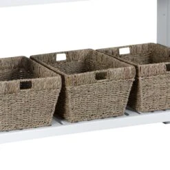 Suffolk White Painted Oak Large Console Table With Wicker Baskets 10 Suffolk White Painted Oak Large Console Table With Wicker Baskets -Furniture Sale Shop tt lcon wh 2