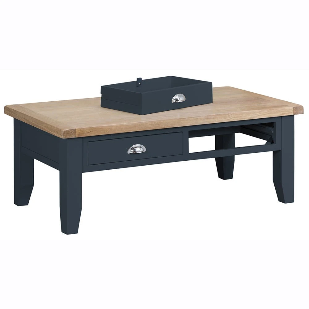 Suffolk Midnight Grey Painted Oak Large Coffee Table 8 Suffolk Midnight Grey Painted Oak Large Coffee Table - Image 6