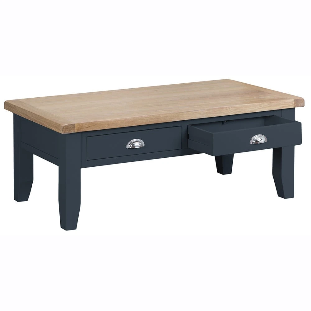Suffolk Midnight Grey Painted Oak Large Coffee Table 5 Suffolk Midnight Grey Painted Oak Large Coffee Table - Image 3