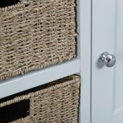 Suffolk Grey Painted Oak 2 Door Large Sideboard With Wicker Baskets -Furniture Sale Shop tt ls g 12