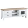 Suffolk White Painted Oak Large TV Unit 2 Suffolk White Painted Oak Large TV Unit -Furniture Sale Shop tt ltv wh 7