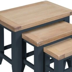 Suffolk Midnight Grey Painted Oak Nest Of 3 Tables -Furniture Sale Shop tt n3t ch 6