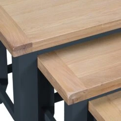 Suffolk Midnight Grey Painted Oak Nest Of 3 Tables -Furniture Sale Shop tt n3t ch 7