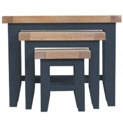 Suffolk Midnight Grey Painted Oak Nest Of 3 Tables -Furniture Sale Shop tt n3t ch 8