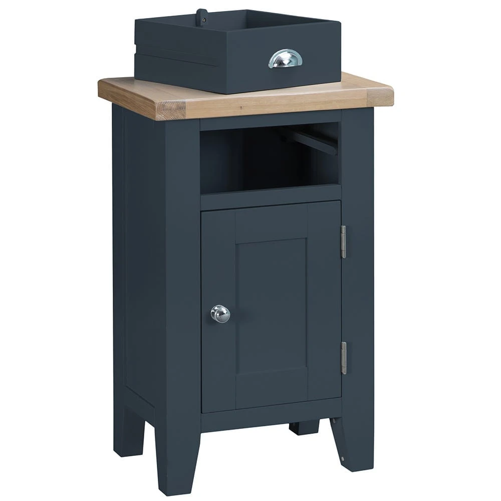 Suffolk Midnight Grey Painted Oak 1 Door Small Cupboard 6 Suffolk Midnight Grey Painted Oak 1 Door Small Cupboard - Image 4