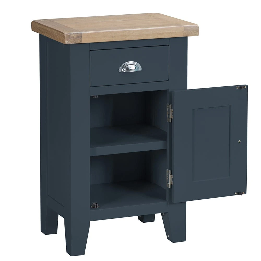 Suffolk Midnight Grey Painted Oak 1 Door Small Cupboard 4 Suffolk Midnight Grey Painted Oak 1 Door Small Cupboard - Image 2