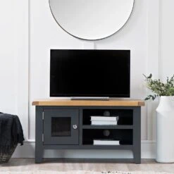 Suffolk Midnight Grey Painted Oak TV Unit