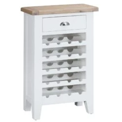 Suffolk White Painted Oak Wine Cabinet