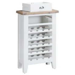 Suffolk White Painted Oak Wine Cabinet -Furniture Sale Shop tt wc wh 7