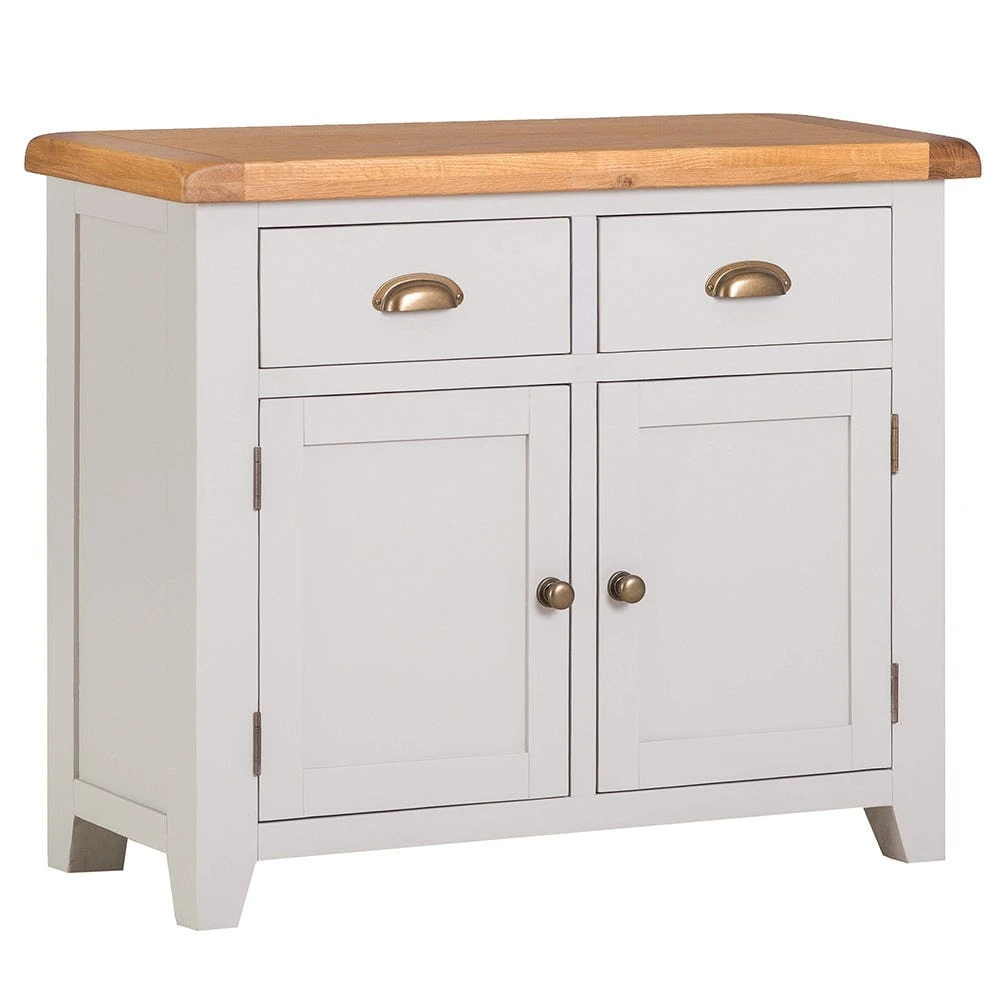 Hampshire Grey Painted Oak 2 Door Small Sideboard 4 Hampshire Grey Painted Oak 2 Door Small Sideboard - Image 2