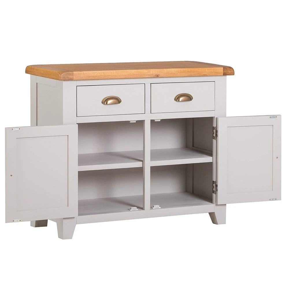 Hampshire Grey Painted Oak 2 Door Small Sideboard 5 Hampshire Grey Painted Oak 2 Door Small Sideboard - Image 3