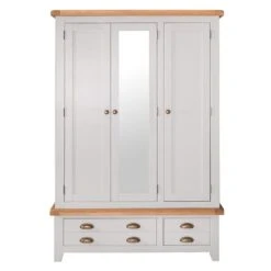 Hampshire Grey Painted Oak 3 Door Wardrobe With Mirror -Furniture Sale Shop wxf p25 11