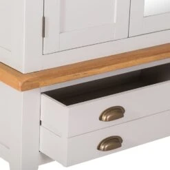 Hampshire Grey Painted Oak 3 Door Wardrobe With Mirror -Furniture Sale Shop wxf p25 6